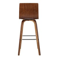 Benjara 30 Inch Faux Leather Counter Height Barstool With Wooden Support, Brown