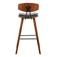 Benjara Wooden Frame Leatherette Barstool With Flared Legs, Brown