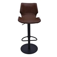 Benjara Leatherette Counter Barstool With Adjustable Metal Tubular Support, Brown
