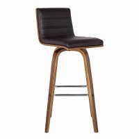 Benjara 26 Inch Faux Leather Counter Height Barstool With Wooden Support, Brown