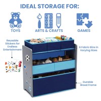 Delta Children Design And Store 6 Bin Toy Organizer, Grey/Blue