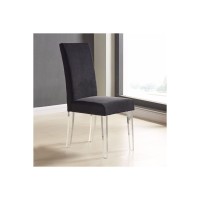 Benjara Curved Back Velvet Upholstered Modern Dining Chair, Set Of 2, Black