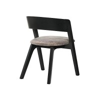 Benjara Mid Century Modern Round Back Wood Dining Chair, Set Of 2, Black, Brown