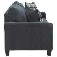 Benjara Fabric Upholstered Sofa With Straight Armrests And Tapered Legs, Gray