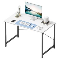 Cubicubi Computer Desk, 40 Inch Home Office Desk, Modern Simple Style Pc Table For Home, Office, Study, Writing, White
