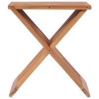Vidaxl Folding Stool - Solid Teak Wood Durable Garden Furniture - Portable, Easy To Store, And Suitable For Outdoor Use, 15.7X12.6X17.7.