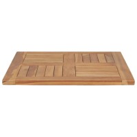 Vidaxl Table Top Square, Solid Teak Wood - Smooth, Fine-Sanded Surface, Durable, Weather-Resistant - Ideal For Home/Commercial Settings, Dining Areas, Customizable Legs - Dimensions: 23.6X23.6X1...