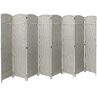 Sorbus Room Divider Folding Privacy Screen, 8 Panel 6 Ft. Tall Extra Wide Partition Foldable Panel Wall Divider, Double Hinged Room Dividers And Folding Privacy Screens (Beige)