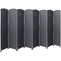 Sorbus Room Divider Folding Privacy Screen, 8 Panel 6Ft. Tall Extra Wide Partition Foldable Panel Wall Divider, Double Hinged Room Dividers And Folding Privacy Screens (Gray)