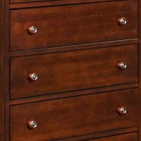 Benjara Wooden Lift Top Chest With 5 Drawers And Bracket, Brown