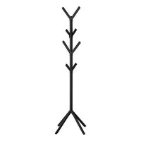 Monarch Specialties Free Standing Hall Tree Hanger Hanging - 8 Hooks For Entryway Hallway Office Or Bedroom - Modern Contemporary Coat Rack, 70 H, Black