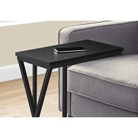 Monarch Specialties 3247 Accent Table, C-Shaped, End, Side, Snack, Living Room, Bedroom, Metal, Laminate, Black, Contemporary, Modern Table-25, 1025 L X 185 W X 2525 H