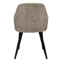 Monarch Specialties Set Of 2 Upholstered With Curved Armrest Dining Chairs, 33 H, Taupe| Black Legs