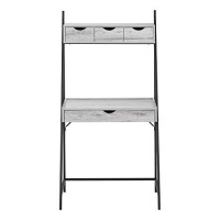 Monarch Specialties 7331 Computer Desk, Home Office, Laptop, Leaning, Storage Drawers, 32 L, Work, Metal, Laminate, Grey, Black, Contemporary, Modern Desk-32, 31.5 L X 19 W X 61.25 H