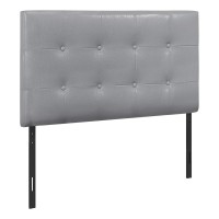 Monarch Specialties 6001T, Twin, Bedroom, Upholstered, Pu, Transitional Bed Sizegrey Leather-Look Headboard