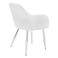 Monarch Specialties 1190, Set Of 2, Side, Upholstered, Kitchen, Room, Pu, Metal, Contemporary, Modern Dining Chair, 17.50 L X 23.5 W X 33 H, White Leather-Look/Chrome Legs