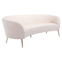 Zuo Modern - Luna Sofa Cream - Modern - Seating - Steel, Plywood, Foam, 100% Polyester - Indoor - 303In Height