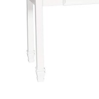 Benjara Single Drawer Wooden Desk With Metal Ring Pull And Tapered Legs, White