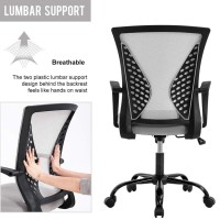 Office Chair Ergonomic Desk Chair Mesh Computer Chair With Lumbar Support Armrest Mid Back Rolling Swivel Task Adjustable Chair For Women Adults, Grey