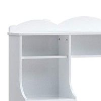 Benjara Transitional Wooden Hutch With Two Shelves And Three Drawers, White