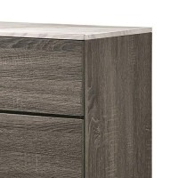 Benjara 5 Drawer Wooden Chest With Diamond Metal Knobs, Gray And Black