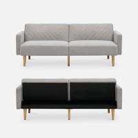 Mopio Chloe Futon Sofa Bed, Convertible Sleeper Sofa, Couch, Loveseat, With Tapered Legs, 77.5, Splitback Sofa, Small Couches For Living Room