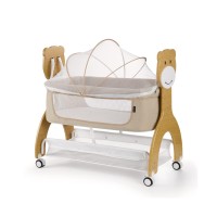 Dream On Me Cub Portable Bassinet In Beige, Multi-Use Baby Bassinet With Locking Wheels, Large Storage Basket, Mattress Pad Included, Jpma Certified