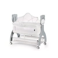 Dream On Me Cub Portable Bassinet In White, Multi-Use Baby Bassinet With Locking Wheels, Large Storage Basket, Mattress Pad Included, Jpma Certified