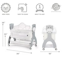 Dream On Me Cub Portable Bassinet In White, Multi-Use Baby Bassinet With Locking Wheels, Large Storage Basket, Mattress Pad Included, Jpma Certified
