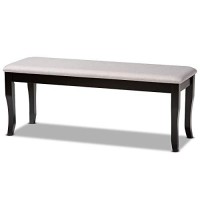 Baxton Studio Cornelie Modern And Contemporary Transitional Grey Fabric Upholstered And Walnut Brown Finished Wood Dining Bench