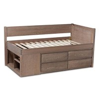 Baxton Studio Levon Modern And Contemporary Antique Oak Finished Wood 4-Drawer Twin Size Storage Bed