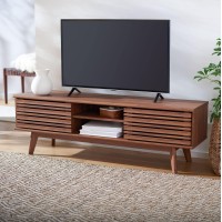 Safavieh Home Collection Esma Walnut 2-Shelf 2-Door Media (65-Inch Flat Screen) Tv Stand
