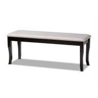 Baxton Studio Cornelie Modern And Contemporary Transitional Grey Fabric Upholstered And Dark Brown Finished Wood Dining Bench