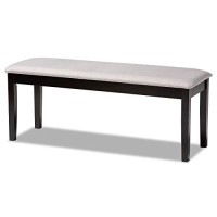Baxton Studio Teresa Modern And Contemporary Transitional Sand Fabric Upholstered And Dark Brown Finished Wood Dining Bench