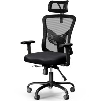 Noblewell Ergonomic Office Chair, Desk Chair With 2'' Adjustable Lumbar Support, Headrest, 2D Armrest, Office Chair Backrest 135? Freely Locking And Rocking, Computer Chair For Home Office