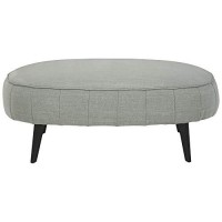 Benjara Fabric Upholstered Oversized Accent Ottoman With Metal Legs, Gray