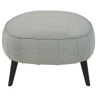 Benjara Fabric Upholstered Oversized Accent Ottoman With Metal Legs, Gray