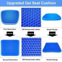 Gel Seat Cushion - Enhanced Double Thick Egg Seat Cushion With Non-Slip Cover - Office Chair Car Seat Cushion - Sciatica & Back Pain Relief - Perfect For Office Chair Car Wheelchair Travel