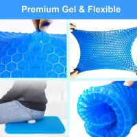 Gel Seat Cushion - Enhanced Double Thick Egg Seat Cushion With Non-Slip Cover - Office Chair Car Seat Cushion - Sciatica & Back Pain Relief - Perfect For Office Chair Car Wheelchair Travel