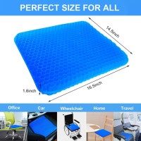 Gel Seat Cushion - Enhanced Double Thick Egg Seat Cushion With Non-Slip Cover - Office Chair Car Seat Cushion - Sciatica & Back Pain Relief - Perfect For Office Chair Car Wheelchair Travel