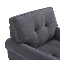 Beaugreen Chaise Lounge Indoor Chaise Sleeper Chair 59 Modern Upholstered Chaise Lounger Chair With Comfort Seat For Bedroom, Living Room, Apartment (Dark Gray)