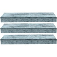 Sorbus Floating Shelf Set - Rustic Wood Coastal Beach Style Hanging Rectangle Wall Shelves For Home Decor, Trophy Display, Photo Frames, Etc. (Blue, 3 Pack)