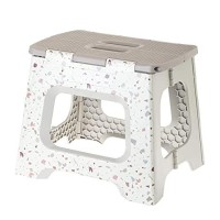 Vigar Compact Foldable Stool, 10-1/2 Inches, Lightweight, 330-Pound Capacity Non-Slip Folding Step Stool, Terrazzo Body