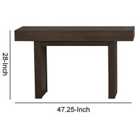 Benjara Rectangular Wooden Top Sofa Table With Side Panel Support, Gray