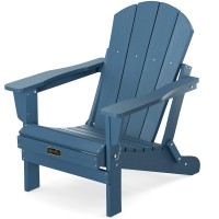 Serwall Folding Adirondack Chairs Weather Resistant For Outdoor, Patio, Lawn, Garden, Backyard Deck, Fire Pit - Blue