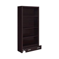 Benjara Wooden Bookcase With 3 Shelves And 1 Drawer, Brown