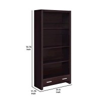 Benjara Wooden Bookcase With 3 Shelves And 1 Drawer, Brown