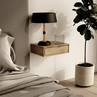 Middleton Row, No Assembly Required, Floating Nightstand, Solid Premium Bamboo Wood - Bamboo