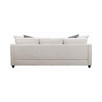 Benjara L Shaped Fabric Sectional With Reversible Chaise And Tapered Legs, Cream