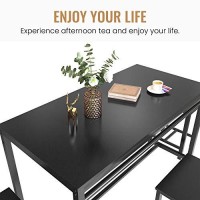 Recaceik 5 Pcs Dining Table Set, Modern Kitchen Table And Chairs For 4, Wood Pub Bar Table Set Perfect For Breakfast Nook, Small Space Living Room